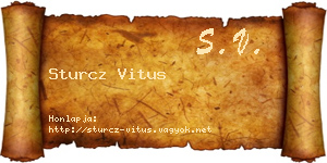 Sturcz Vitus névjegykártya